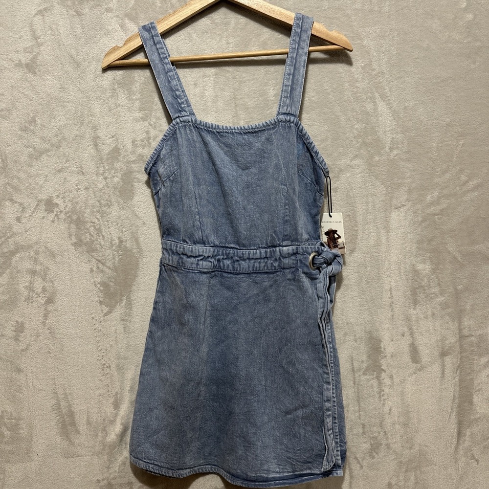 Sincerely Jules Denim Blue Sleeveless Romper Dress